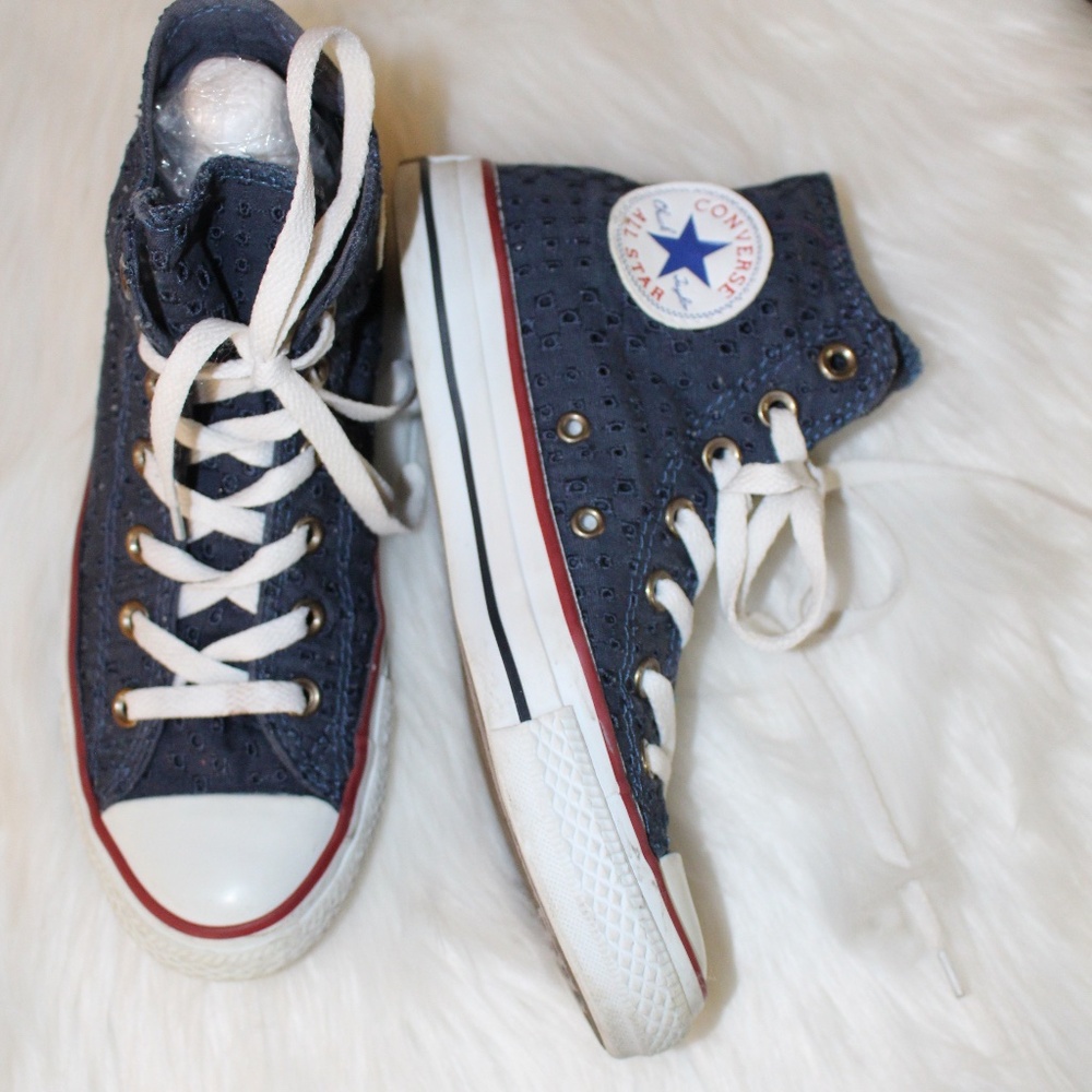 Converse, Chuck Taylor All Star Navy Blue Eyelet Hight top shoes